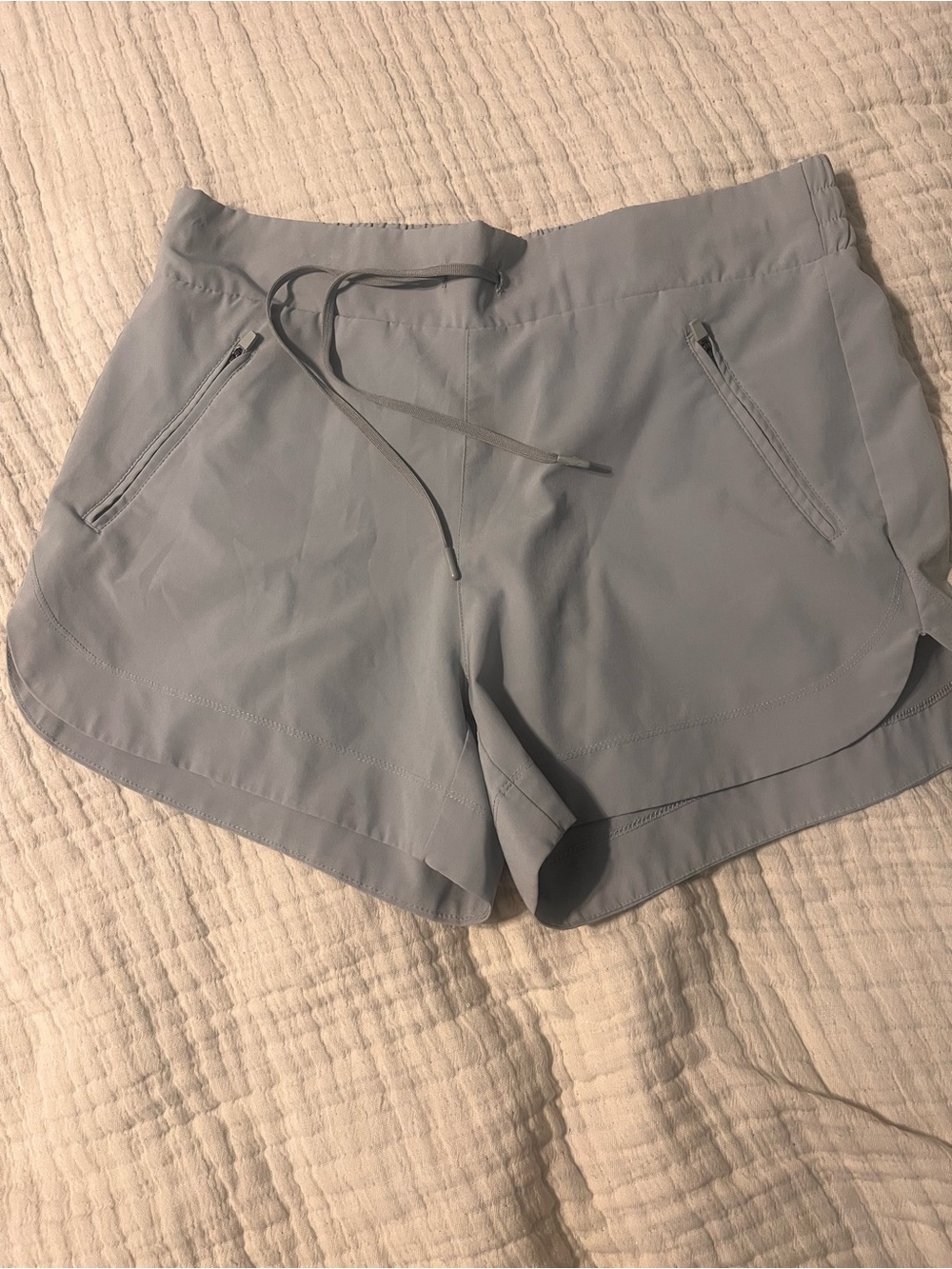 Light Gray Women's Drawstring Active Shorts L